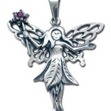 Pandantiv amuleta din argint cu cristal violet pentru putere si armonie Zana Magiei